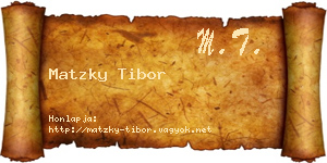 Matzky Tibor névjegykártya